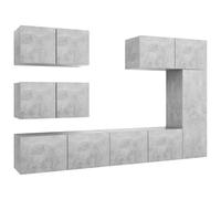 vidaXL TV Cabinet Set 6 Piece Concrete Grey Engineered Wood Hanging TV Cabinet