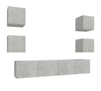 vidaXL 4 Piece TV Cabinet Set Smoked Oak Engineered Wood, Brown