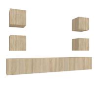 vidaXL TV Cabinet Set 6 Piece Sonoma Oak Engineered Wood TV Unit Sideboard