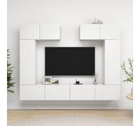 vidaXL TV Cabinet Set 6 Piece White Engineered Wood Furniture TV Stand Cabinet