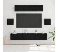 vidaXL TV Cabinet Set 7 pcs Black oak 80 x 30 x 30 cm Engineered wood