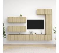 vidaXL TV Cabinet Set 7 Piece Sonoma Oak Engineered Wood Hanging TV Cabinet