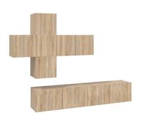 vidaXL TV Cabinet Set 7 Piece Sonoma Oak Engineered Wood TV Unit Sideboard
