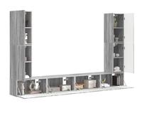 vidaXL TV Cabinet Set 8 pcs Grey Sonoma Engineered Wood, Modern Home Furniture, Entertainment Set, Sleek Storage Shelves, Space-Saving Shelving Units, Modular Living Room Setup