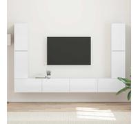 vidaXL TV Cabinet Set 8 pcs High Gloss White Engineered Wood