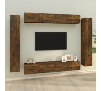 vidaXL TV Cabinet Set 8 Piece Smoked Oak Engineered Wood Media Unit Sideboard