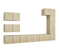 vidaXL TV Cabinet Set 8 Piece Sonoma Oak Engineered Wood Hanging TV Cabinet