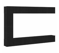vidaXL TV Cabinet Set 9 pcs 12.01 x 11.81 x 43.31 in Black Oak, Modern Rectangul