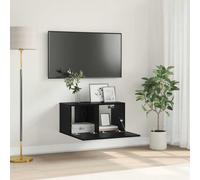 vidaXL TV Cabinet Set 60 x 30 x 30 cm Black Engineered Wood, Black