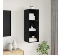 vidaXL TV Cabinet Set Black Oak 37 x 37 x 107 cm Engineered Wood