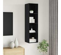 vidaXL TV Cabinet Set Black Oak 37 x 37 x 142.5 cm Engineered Wood