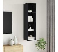 vidaXL TV Cabinet Set Black Oak 37 x 37 x 142.5 cm Engineered Wood