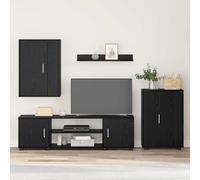 VidaXL TV Cabinet Set Black Oak Engineered Wood