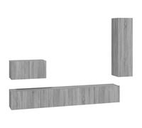 vidaXL TV Cabinet Set TV Stand Sideboard 4 Piece Grey Sonoma Engineered Wood