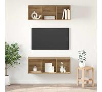 2x Wall-mounted TV Cabinets TV Stand Lowboard Chipboard Multi Colours vidaXL