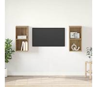 vidaXL TV Cabinet Set Wall-mounted 2 pcs Artisan Oak 37 x 37 x 72 cm