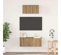 vidaXL TV Cabinet Set Wall-mounted 2 pcs Artisan Oak Engineered Wood