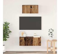 vidaXL TV Cabinet Set Wall-mounted 2 pcs Old Wood Engineered Wood
