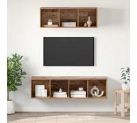 vidaXL TV Cabinet Set Wall-mounted 2 pcs Old Wood Engineered Wood