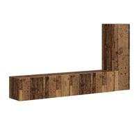 vidaXL TV Cabinet Set Wall-mounted 2 pcs Old Wood Engineered Wood, Living Room, Rectangular, Modern, Stylish Cabinet, Wall-Mounted Furniture, Multi-Purpose Storage, Elegant Design, Tv Unit