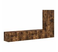 vidaXL TV Cabinet Set Wall-mounted 2 pcs Smoked Oak Engineered Wood, Living Room, Rectangular, Modern, Stylish Cabinet, Wall-Mounted Furniture, Multi-Purpose Storage, Elegant Design, Tv Unit