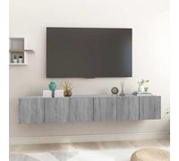 vidaXL TV Cabinet Set Wall-mounted 3 pcs Grey Engineered Wood
