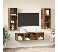 vidaXL TV Cabinet Set Wall-mounted 3 pcs Old Wood Engineered Wood