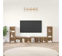vidaXL TV Cabinet Set Wall-mounted 4 pcs Artisan Oak 37 x 35 x 107 cm