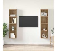 vidaXL TV Cabinet Set Wall-mounted 4 pcs Artisan Oak 37 x 37 x 72 cm