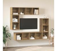 vidaXL TV Cabinet Set Wall-mounted 4 pcs Artisan Oak Engineered Wood
