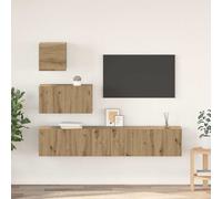 vidaXL TV Cabinet Set Wall-mounted 4 pcs Artisan Oak Engineered Wood