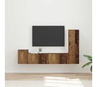 vidaXL TV Cabinet Set Wall-mounted 4 pcs Old Wood Engineered Wood