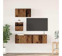 vidaXL TV Cabinet Set Wall-mounted 4 pcs Old Wood Engineered Wood