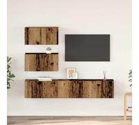 vidaXL TV Cabinet Set Wall-mounted 4 pcs Old Wood Engineered Wood
