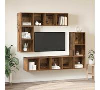 vidaXL TV Cabinet Set Wall-mounted 4 pcs Old Wood Engineered Wood
