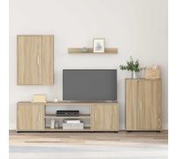 vidaXL TV Cabinet Set Wall-mounted 4 pcs Sonoma Oak Engineered wood