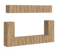 vidaXL TV Cabinet Set Wall-mounted 5 pcs Artisan Oak Engineered Wood, Living Room, Modern Tv Cabinet Set, Rectangular Design, Wall-Mounted Unit, Functional Shelving, Designer Storage Solutions