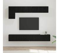vidaXL TV Cabinet Set Wall-mounted 5 pcs Black Oak Engineered Wood