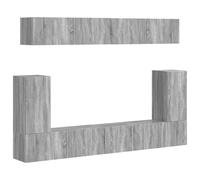 vidaXL TV Cabinet Set Wall-mounted 5 pcs Grey Sonoma Engineered Wood, Living Room, Modern Tv Cabinet Set, Rectangular Design, Wall-Mounted Unit, Functional Shelving, Designer Storage Solutions