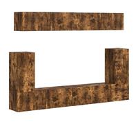 vidaXL TV Cabinet Set Wall-mounted 5 pcs Smoked Oak Engineered Wood, Living Room, Modern Tv Cabinet Set, Rectangular Design, Wall-Mounted Unit, Functional Shelving, Designer Storage Solutions