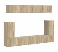 vidaXL TV Cabinet Set Wall-mounted 5 pcs Sonoma Oak Engineered Wood, Living Room, Modern Tv Cabinet Set, Rectangular Design, Wall-Mounted Unit, Functional Shelving, Designer Storage Solutions