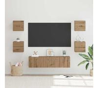 vidaXL TV Cabinet Set Wall-mounted 6 pcs Artisan oak 60 x 30 x 30 cm