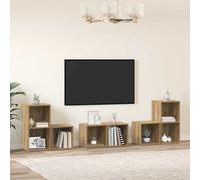 TV Cabinet Set 6 Piece TV Stand Plasma Cabinet Chipboard Multi Colours vidaXL
