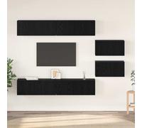 vidaXL TV Cabinet Set Wall-mounted 6 pcs Black Oak Engineered Wood