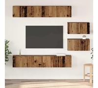 vidaXL TV Cabinet Set Wall-mounted 6 pcs Old Wood Engineered Wood