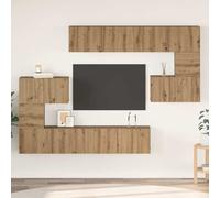 vidaXL TV Cabinet Set Wall-mounted 8 pcs Artisan oak 80 x 30 x 30 cm