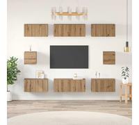 vidaXL TV Cabinet Set Wall-mounted 8 pcs Artisan Oak Engineered Wood