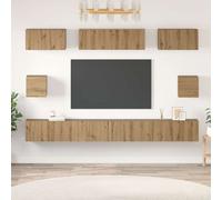 vidaXL TV Cabinet Set Wall-mounted 8 pcs Artisan oak Engineered wood