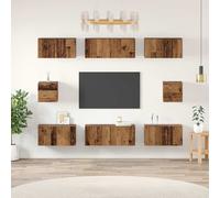 TV Cabinet Set 8 Piece Engineered Wood Multi Colours 100/80x30x30 cm vidaXL