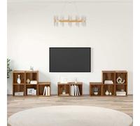 TV Cabinet Set 8 Piece TV Stand Plasma Cabinet Chipboard Multi Colours vidaXL